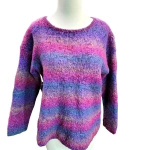 80s purple gradient ombre Mohair blend sweater